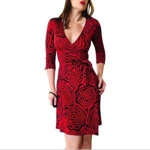 Vintage DVF Julian Two Silk-Jersey Wrap Dress Sz 4